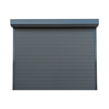 Gri Metal Kapalı Kapılar Kapalı Görünüm İzole edildi