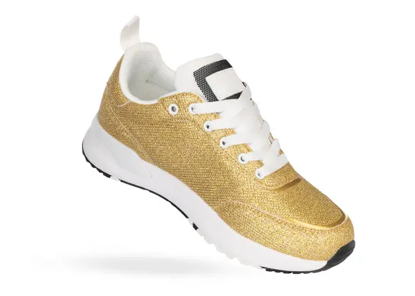 stock image Gold Glitter Sneaker with White Sole