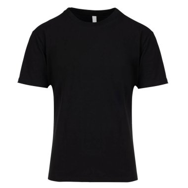 Düz siyah tişörtün ön görünümü