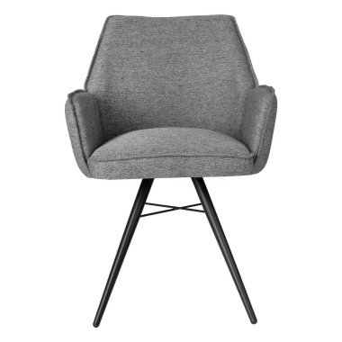 Siyah metal bacaklı gri döşemeli sandalye modern ev ya da ofis içi için ideal..