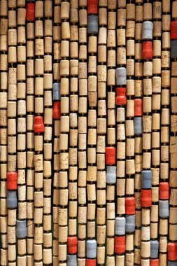 Bosa, Sardinia. 21 July, 2024. Close-up of Wine Cork Curtain Design clipart