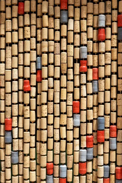 stock image Bosa, Sardinia. 21 July, 2024. Close-up of Wine Cork Curtain Design