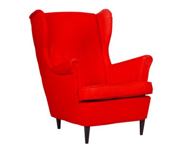 Stylish Red Armchair Isolated on White clipart