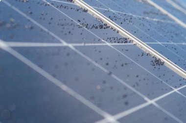 Close Up of Solar Panel with Water Drops clipart