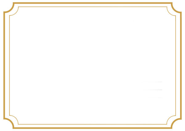 Blank Certificate Frame with Golden Border