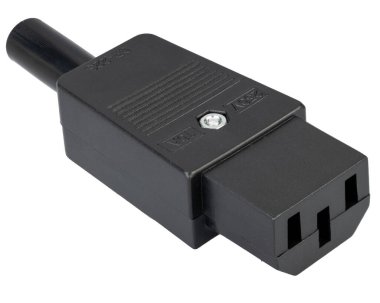 Black Power Plug with C13 Connector clipart