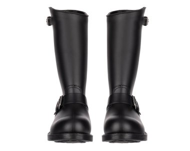 Siyah Deri Çizmelerin Ön Görünümü