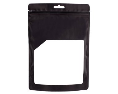 Şeffaf Pencereli Siyah Yeniden Mühürlenebilir Paket Paketi