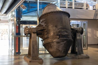 Oslo, Norway 1 May, 2022: Historic Bessemer Converter at Science and Technology Museum clipart