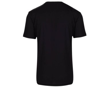 Siyah Düz Tişört Geri Görünümü Beyazda İzole Edildi