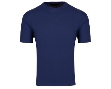 Lacivert Düz Tişört Önü Görünümü Beyazda İzole Edildi