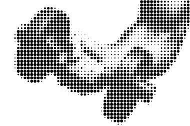 Yarı Tonlu Siyah Noktalar Bicep Silueti