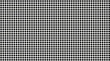 Yarım tonlu nokta animasyonunun genişletilmesi beyaz arkaplanda sorunsuz bir geçiş yaratıyor