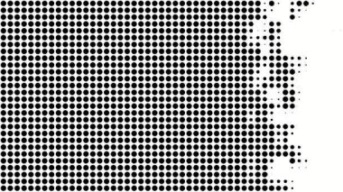 Sıkıca paketlenmiş yarım tonlu noktalar, pürüzsüz bir geçişte yavaş yavaş sağdan sola kayar