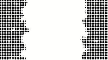 Siyah yarım tonlu daireler merkeze doğru hareket eder ve sonra pürüzsüz bir geçişte dışa doğru genişler.