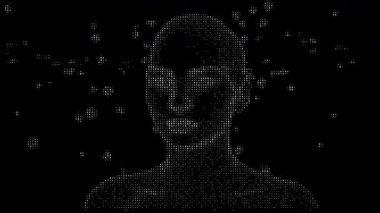 Parçacıkların Dijital Patlaması Dönüyor ve Soluyor.