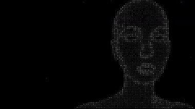 İkili Kod Yüzlü Dijital Kimlik Konsepti.