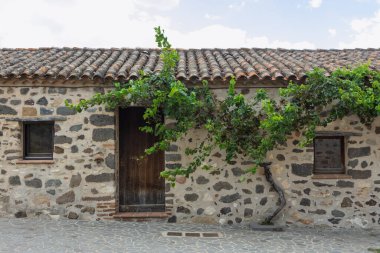 Çimento dolu eski taş cephe