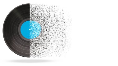 Patlayan Vinil Kayıt İllüstrasyonu