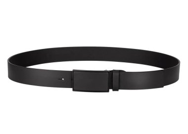 Kıvrımlı siyah deri kemer tokalı.