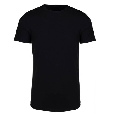 Siyah temel tişört - sade kısa kollu mürettebat boynu