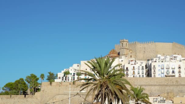 Castillo Templario Peniscola Costa Del Azahar Provincia Castellón Comunidad Valenciana — Vídeo de stock