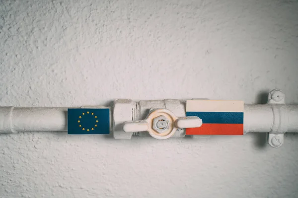 Gazoductul Origine Simbolizează Tăierea Energiei Din Rusia Către Uniunea Europeană — Fotografie, imagine de stoc
