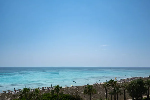 Son Bou Beach Uma Jóia Escondida Encantadora Ilha Menorca Suavemente — Fotografia de Stock