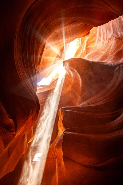 Amplia Vista Angular Increíbles Formaciones Arenisca Famoso Antelope Canyon Día — Foto de Stock