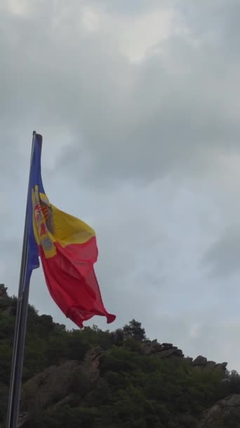Bandiera Nazionale Andorra Sventola Ottimo Qualsiasi Festa Patriottica Nazionale Come — Video Stock