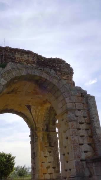 Ρρας Της Καμάρα Διάσημος Τετρατράγιουμ Στη Ρωμαϊκή Πόλη Κακάρα Τώρα — Αρχείο Βίντεο