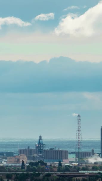 Таррагонский Нефтехимический Кластер Подходит Защиты Окружающей Среды Устойчивого Развития Вертикальное — стоковое видео