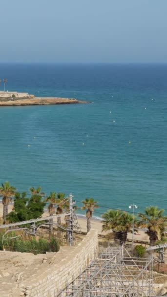 Spanya Nın Tarragona Kentinde Costa Dorada Katalonya Spanya Daki Akdeniz — Stok video