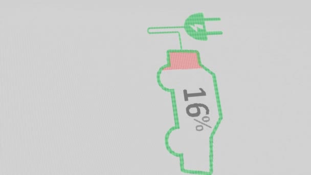 Elbil Form Laddningsindikator Elbil Batteriindikator Som Visar Ökande Batteriladdning Begrepp — Stockvideo