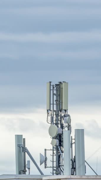 Anten Gsm Vericileri Yüksek Hızlı Internet Kavramı Dikey Video — Stok video