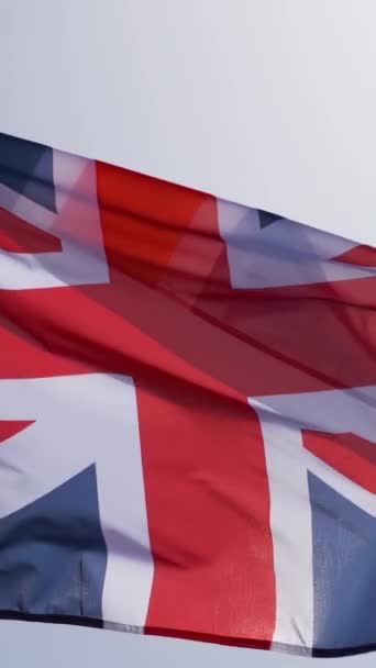 Flaga Union Jack Połowie Fali Symbolizująca Trwały Duch Dumę Wielkiej — Wideo stockowe
