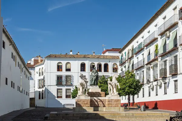 Manolete 'nin bronz heykeli, ünlü boğa güreşçisi Cordoba' nın tarihi merkezinde yer alan Square Plaza del Conde Priego 'da, unesco dünya mirası alanında.