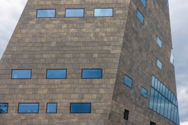 Facade and windows of the new modern Forum building in Groningen, Netherlands
