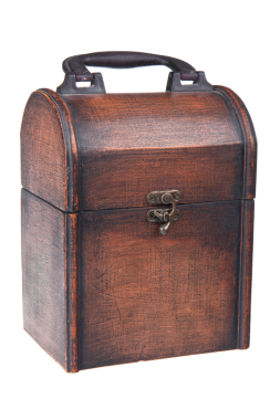 Saplı tahta kutu, şeffaf arkaplan