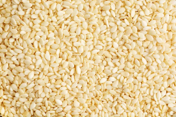 Detailní Záběr Spousty Bílých Sezamových Semen Sezamová Semínka Pozadí — Stock fotografie