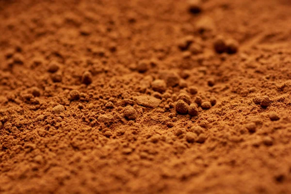 Cocoa Powder Top Close Background Selective Focus — Stock Photo, Image