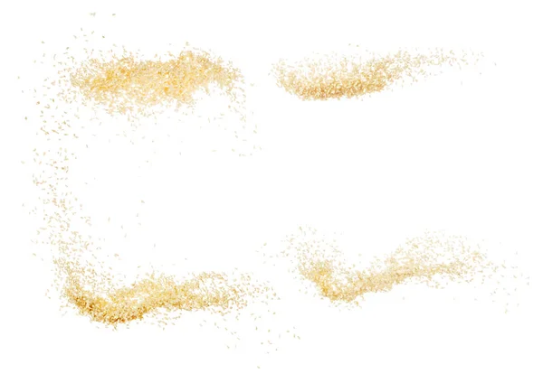 White Sesame Seeds Flying Explosion White Grain Wave Floating Abstract — Fotografia de Stock