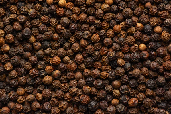 Black Pepper Grains Background Close — Stock Photo, Image