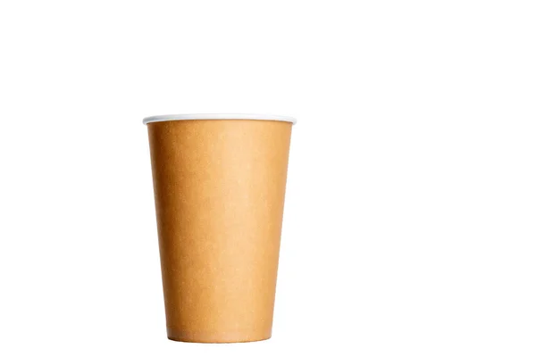 Kaffee Einem Einwegbecher Auf Weißem Hintergrund Platz Für Text — Stockfoto