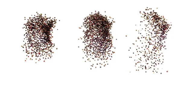 Black Pepper Seeds Fall Pour Group Black Pepper Float Explode — Zdjęcie stockowe