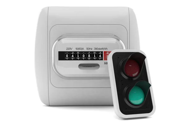 Electricity Measure Green Traffic Light — Stock Photo, Image