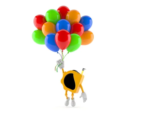 Měřit Znak Pásky Létání Balónky Izolované Bílém Pozadí Ilustrace — Stock fotografie