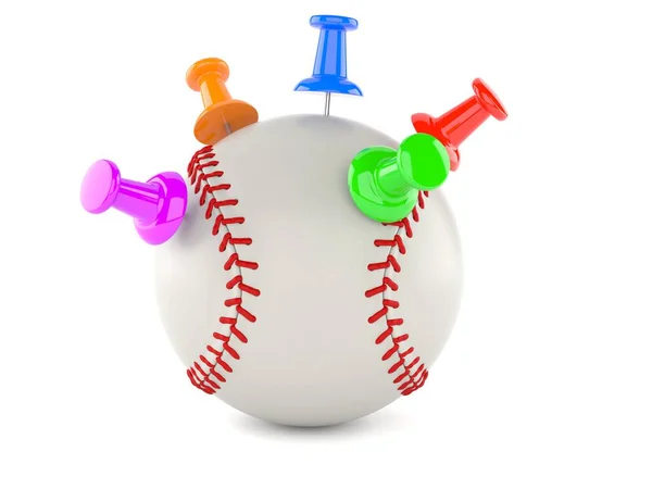Balle Baseball Avec Punaises Isolées Sur Fond Blanc Illustration Image En Vente