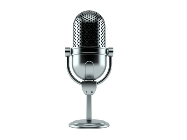 Rádiós Mikrofon Elkülönítve Fehér Háttérrel Illusztráció — Stock Fotó