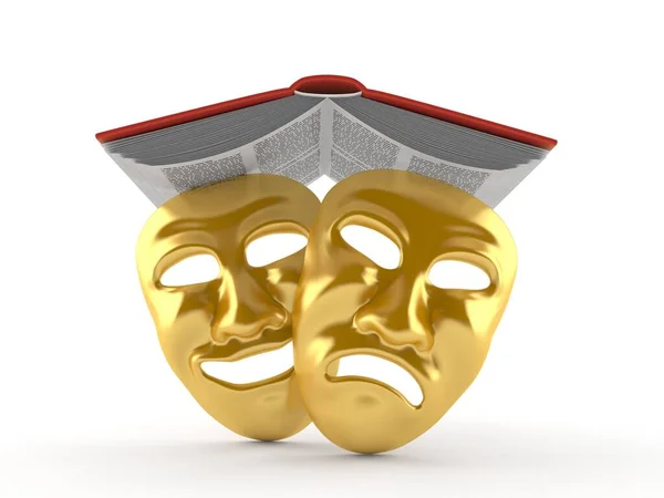 Theater Masks Book — Stock Photo, Image